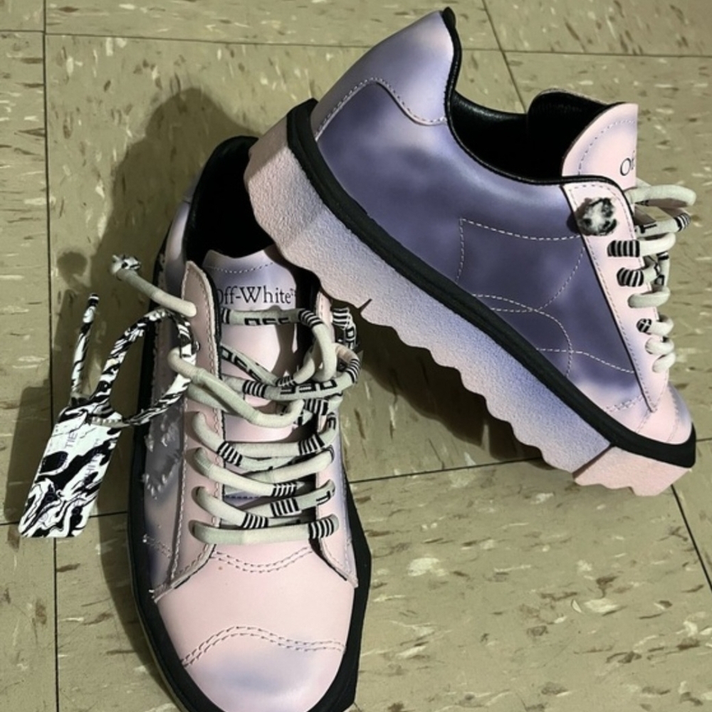 Off-White Inspired Pink Lavender Platform Sneakers